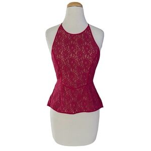 Women’s Lace Tank Top Blouse Size Tall-2 Dark Fuchsia Pink
